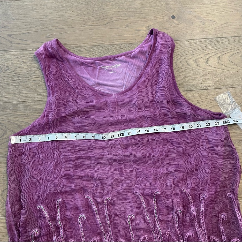 SOFT SURROUNDINGS Elegant Purple Embroidered Women's Top - Picture 7 of 11